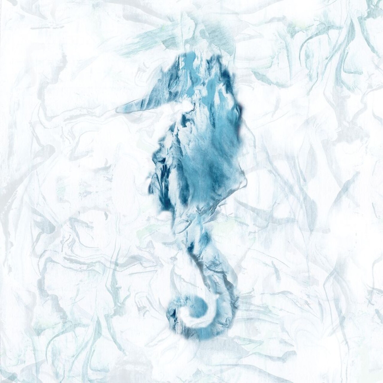 Blue Marble Seahorse Poster Print by Nan - Item # VARPDX18987